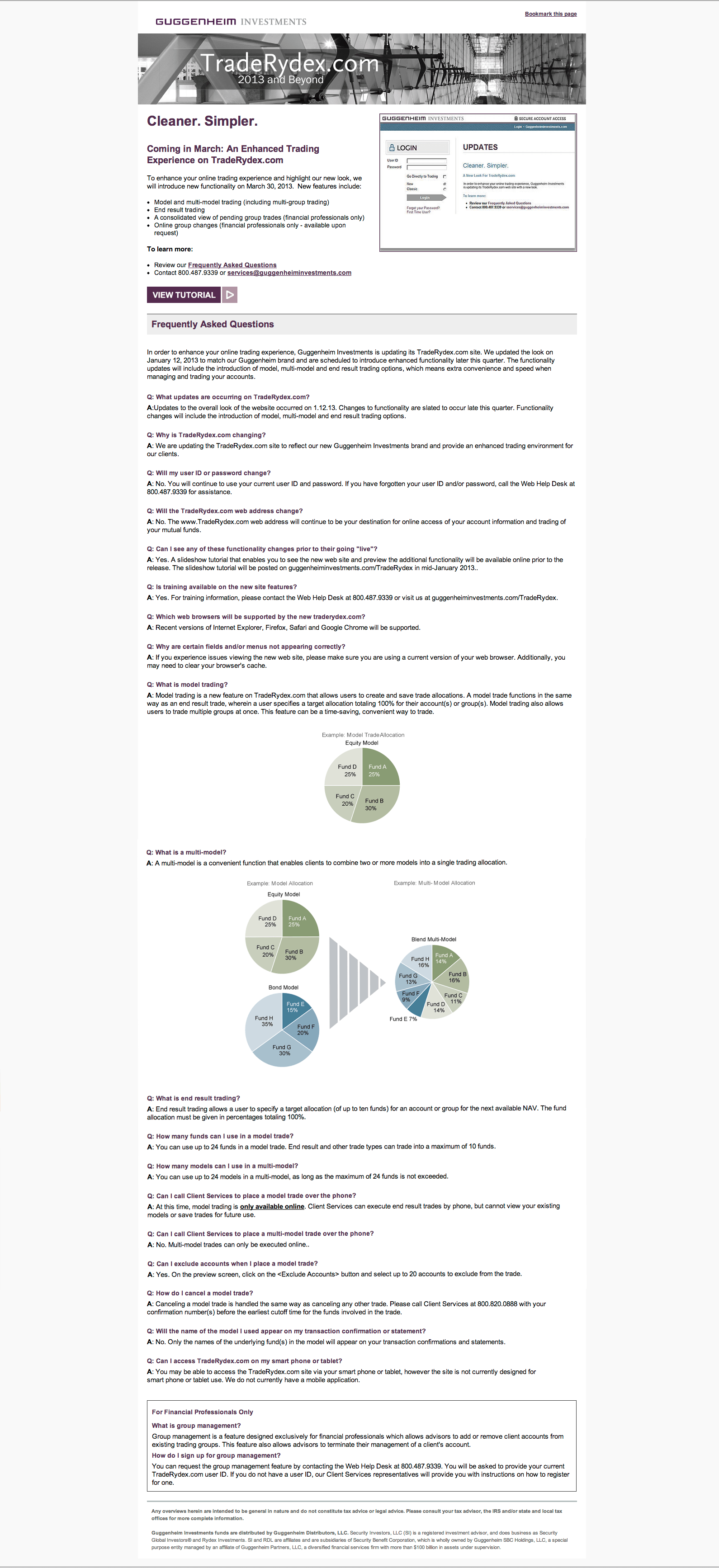 Guggenheim Investement Trade Rydex Tutorial Site